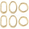 SUNNYCLUE 6Pcs 3 Styles Rack Plating Brass Spring Gate Rings KK-SC0004-45-1