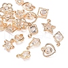 100Pcs 10 Style Rack Plating Eco-Friendly Iron Charms IFIN-YW0001-30-4