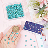 SUNNYCLUE 4 Strands Dyed Synthetic Turquoise Heart Beads Strands G-SC0002-61A-3