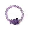 Natural Amethyst Beaded Rings RJEW-TA00191-01-2