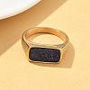 316L Stainless Steel Natural Lapis Lazuli Finger Rings for Women RJEW-U054-02C-03G-2