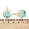 Brass Micro Pave Clear Cubic Zirconia Pendants KK-L235-05A-G-3