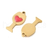 304 Stainless Steel Enamel Pendants STAS-R168-15G-2