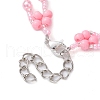 Flower Glass Seed Beaded Bracelets for Women BJEW-JB10267-4