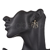 Bowknot Alloy Enamel Dangle Stud Earrings EJEW-JE06449-4