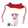 Cotton Crochet Pet Headwear Costume AJEW-WH0258-807-1