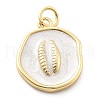 Ocean Theme Brass Enamel Pendants X-KK-Q029-01G-G-1