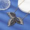 MIYUKI Japanese Seed Braided Leaf Pendant Necklace with Satellite Chains NJEW-MZ00017-2
