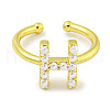 Rack Plating Brass Open Cuff Rings for Women RJEW-F162-01G-H-2