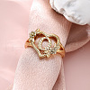 Heart with Flower Hollow Out Brass Finger Rings FS-WG99C3E-17-1