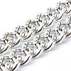 CCB Plastic Rhinestone Curb Chain Necklaces NJEW-JN03560-4