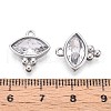 304 Stainless Steel Micro Pave Cubic Zirconia Charms STAS-N109-196P-3