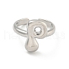 Brass Letter Open Cuff Rings for Women RJEW-G313-01P-P-2
