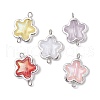 Alloy Transparent Acrylic Flower Connector Charms PALLOY-JF03674-1