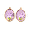 304 Stainless Steel Enamel Pendants STAS-U057-09G-2