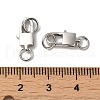 Anti-Tarnish Rhodium Plated 925 Sterling Silver Lobster Claw Clasps with Jump Rings STER-D006-24P-3