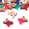 12Pcs 6 Colors Opaque Resin & Walnut Wood Connector Charms RESI-TA0002-70-2