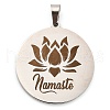 Anti-Tarnish 304 Stainless Steel Pendants STAS-R134-01P-02-1