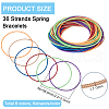 BENECREAT 36pcs 6 styles Steel Wire Round Snake Chain Stretch Bracelets Set BJEW-BC0001-19-2