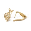 Brass Micro Pave Cubic Zirconia Hoop Earring EJEW-L271-10KCG-06-2