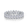 Rhodium Plated 925 Sterling Silver Micro Pave Clear Cubic Zirconia Finger Ring for Women RJEW-F150-02B-P-1