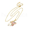 304 Stainless Steel Hot Pearl Enamel Constellation Planet Pendant Necklaces NJEW-D310-01K-G-2