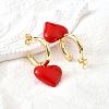Brass Dangle Stud Earrings EJEW-V011-03G-3