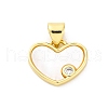 Brass Micro Pave Cubic Zirconia Pendants KK-D325-32G-1