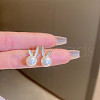 Rabbit Alloy Plastic Pearl Stud Earrings FS-WG3D8CC-01-2