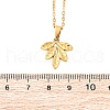 304 Stainless Steel Leaf Pendant Necklaces NJEW-H059-29C-G-4