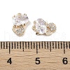 Brass Micro Pave Clear Cubic Zirconia Pendants KK-K351-31G-3