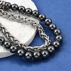 Natural Gemstone Round Beads Multi-strand Bracelets BJEW-D330-02P-3