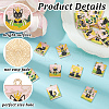 HOBBIESAY 24Pcs 8 Sytyles Alloy Enamel Rectangle Pendants ENAM-HY0001-43-4