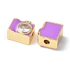 Brass Pave Clear Cubic Zirconia Beads KK-H449-86G-05-2