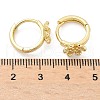 Flower Brass Hoop Earrings EJEW-Z102-02G-5