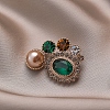 Oval Alloy Colorful Rhinestone Brooches for Backpack Clothes PW-WGDD76F-01-4