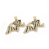 Brass Micro Pave Clear Cubic Zirconia Pendants ZIRC-F135-01G-03-2
