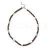 Natural Coconut Heishi Beaded Necklaces NJEW-JN05308-01-4