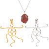   2 Colors 925 Sterling Silver Pendant Irregular Cabochon Settings STER-PH0002-02A-1