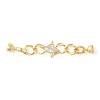 Rack Plating Brass Pave Clear Cubic Zirconia Fold Over Clasps KK-S384-16G-1