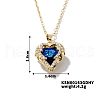 Brass Micro Pave Cubic Zirconia Heart Pendant Necklace Fashion Jewelry IV0559-4-1