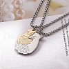 Stainless Steel Couple Fox Pendant Box Chain Necklaces Set PW-WG38AEC-01-2