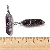Natural Amethyst Double Terminal Pointed Pendants G-H308-05P-03-3