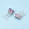 Butterfly Alloy Rhinestone Tassel Chain Dangle Beads OACR-N141-01-3