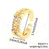 Brass Micro Pave Clear Cubic Zirconia Cuff Rings RC6141-2-2