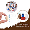 Fashewelry 50Pcs 5 Colors Spray Painted Natural Wooden Beads WOOD-FW0001-06-3