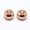 Brass Flat Round Spacer Beads X-KK-M085-18RG-NR-2