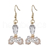 Fishtail 304 Stainless Steel Glass Dangle Earrings EJEW-MZ00458-01-2