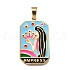 Tarot 304 Stainless Steel Enamel Pendants STAS-M119-09S-G-1