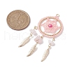 Natural Rose Quartz Chip & Dyed Agate & Glass Bead Big Pendants PALLOY-MZ00231-01-2